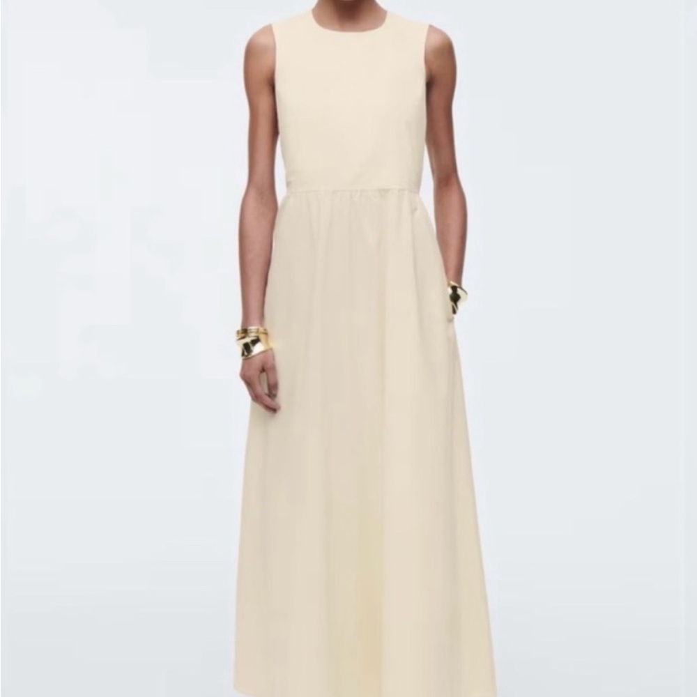 NWT COS Butter Yellow Open Back Maxi Dress